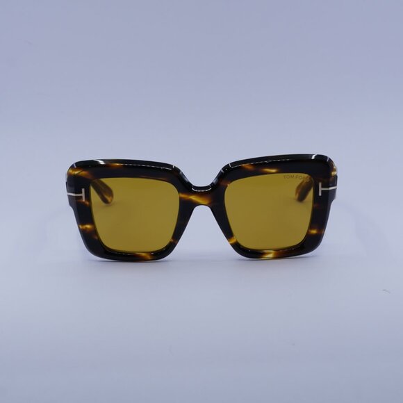 Tom Ford FT1157 52E Esme Sunglasses Dark Havana Square Frame, Brown Lenses main image 5